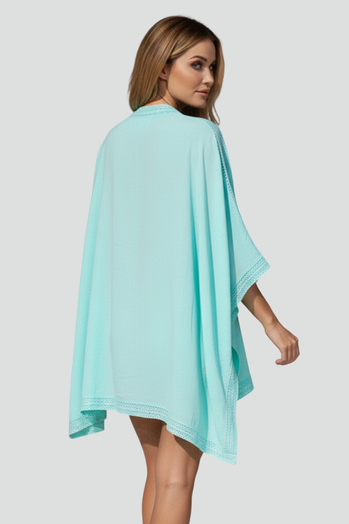 Mireille | Dames V-hals getextureerde tuniek top – losvallende pasvorm