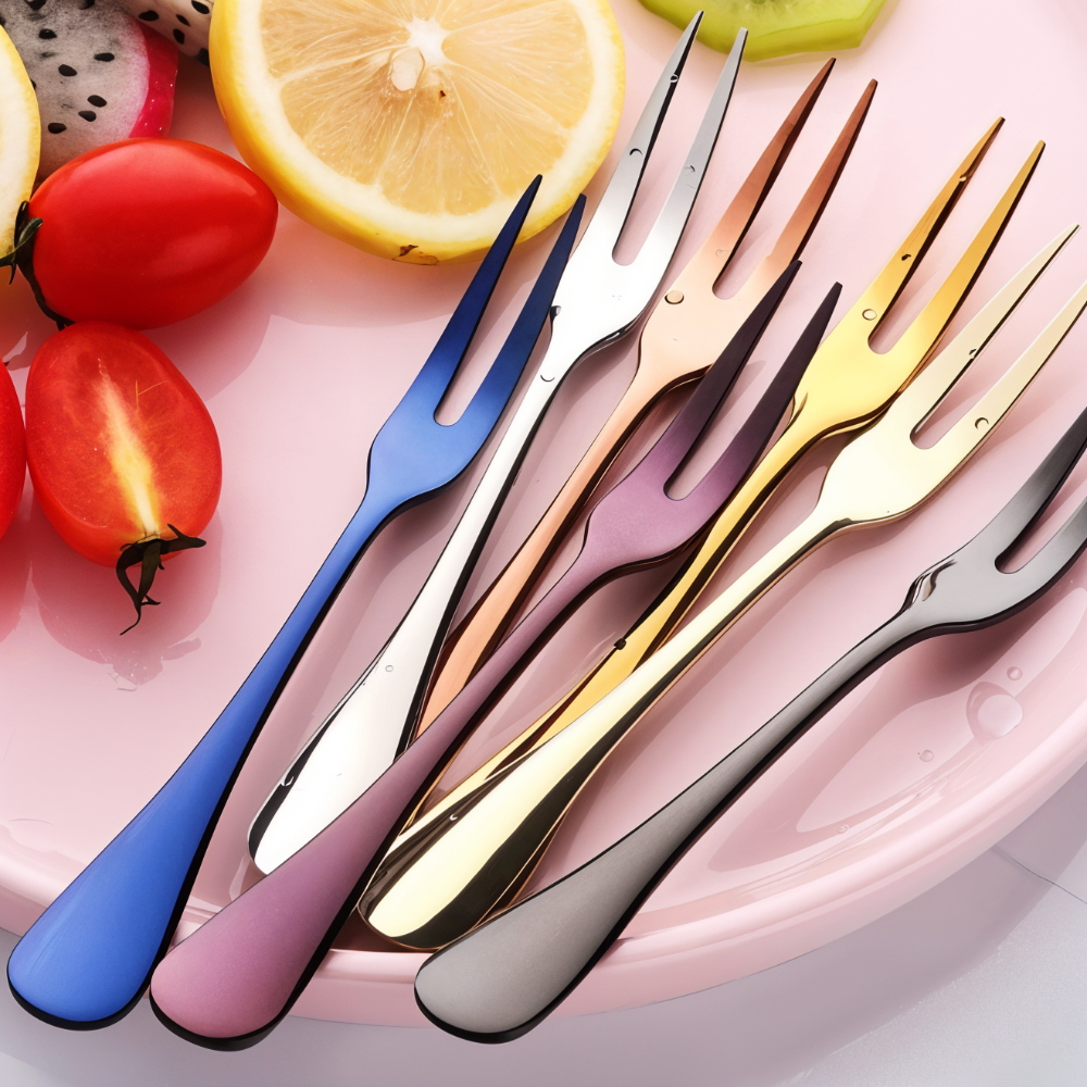 TinyTines | Lichtgewicht roestvrijstalen fruit- en saladegevorkjes – Keukengerei voor thuis en feestjes