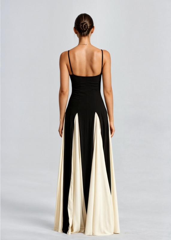 Azelia | Dames Mouwloze Maxi Jurk – Gepenelde Zwierige Rok Elegante Casual Zomerjurk