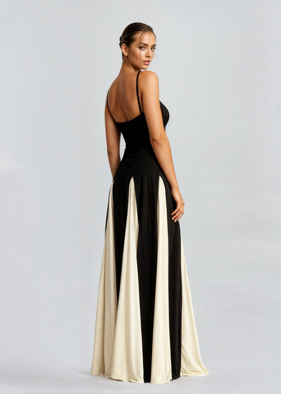 Azelia | Dames Mouwloze Maxi Jurk – Gepenelde Zwierige Rok Elegante Casual Zomerjurk