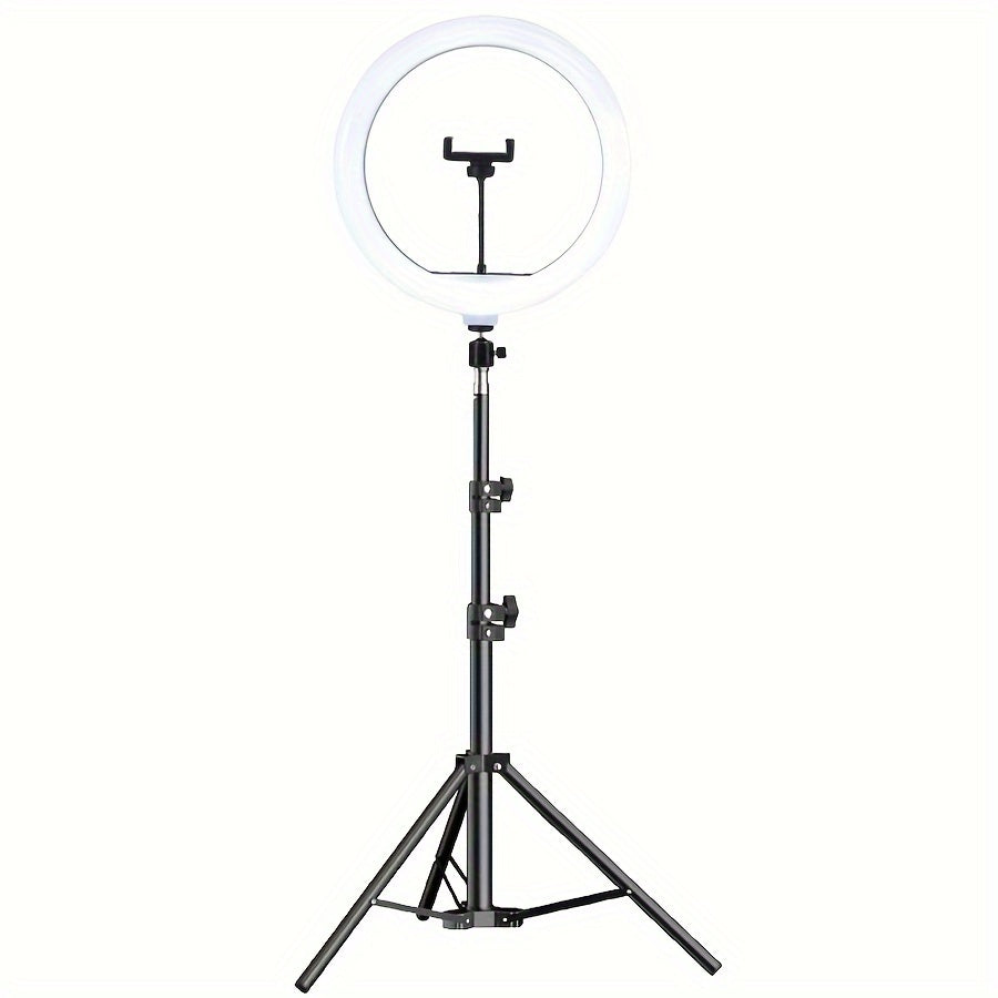 VideoGlow | LED-ringlamp met verstelbare statiefstandaard en telefoonhouder – selfie-verlichting