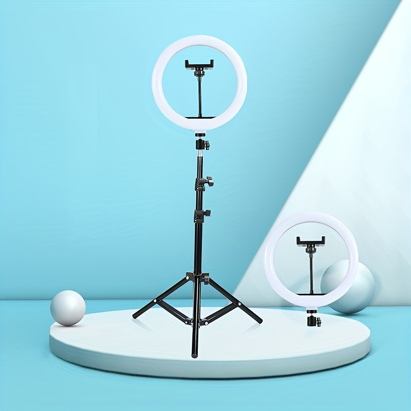 VideoGlow | LED-ringlamp met verstelbare statiefstandaard en telefoonhouder – selfie-verlichting