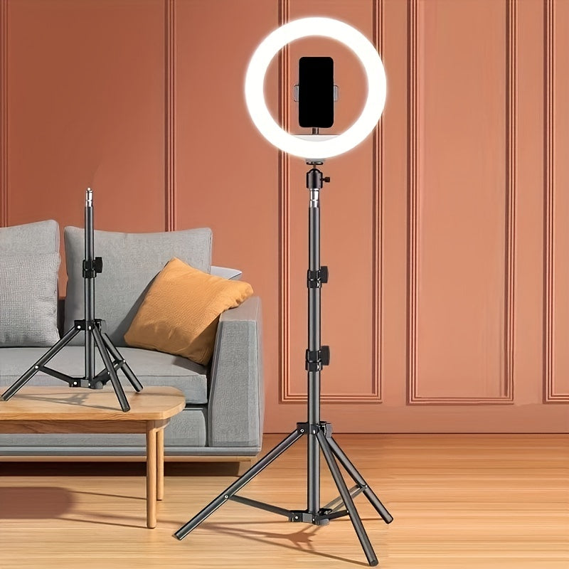 VideoGlow | LED-ringlamp met verstelbare statiefstandaard en telefoonhouder – selfie-verlichting