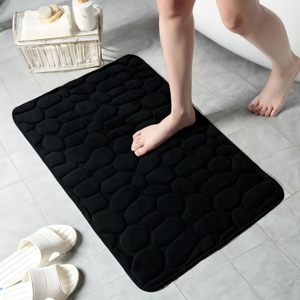 ShowerZen | Luxe Antislip Douchemat met Steenontwerp – Antislip, Zacht Memory Foam