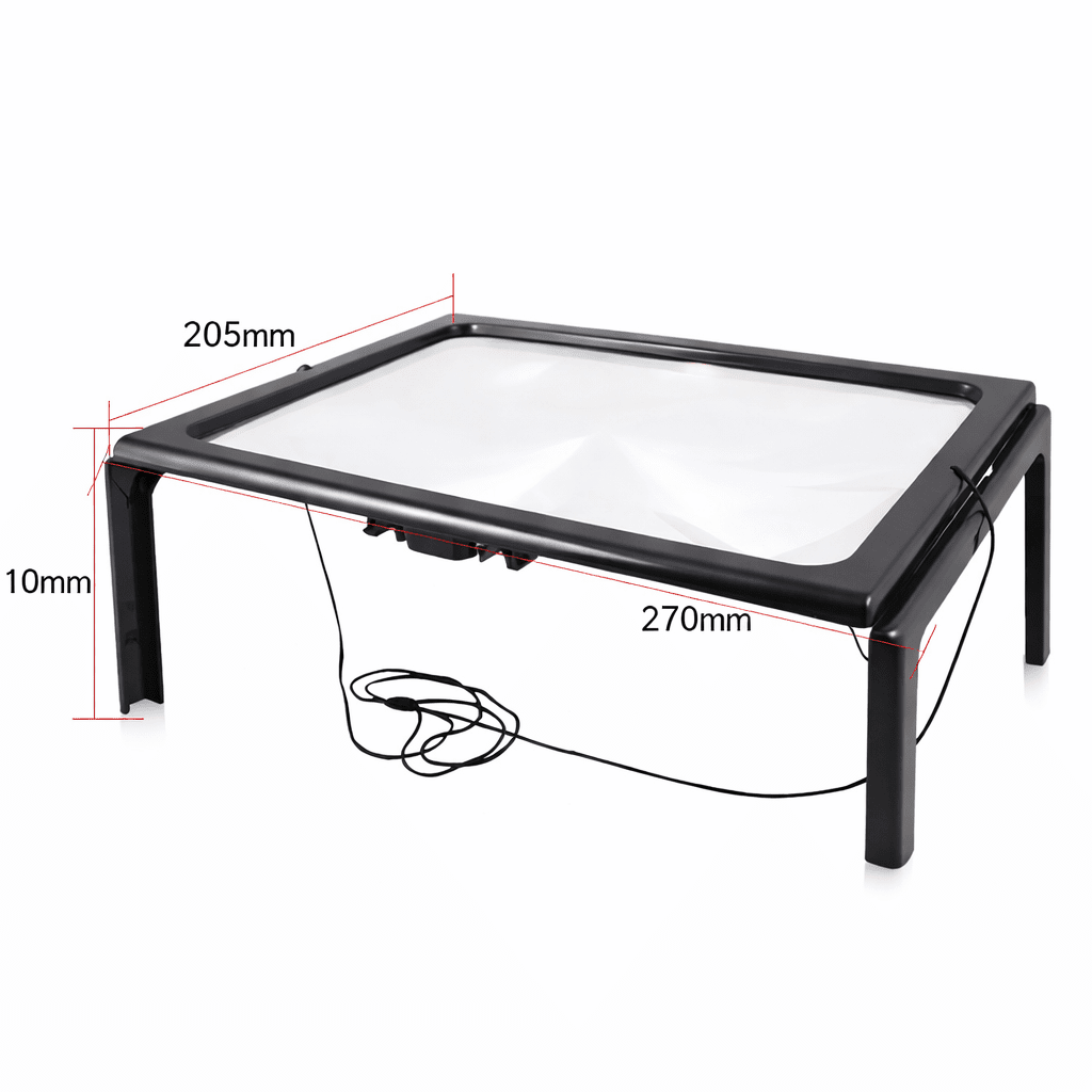 VisionDesk | 3X opvouwbare loep met LED-verlichting – handsfree tafelvergrootglas