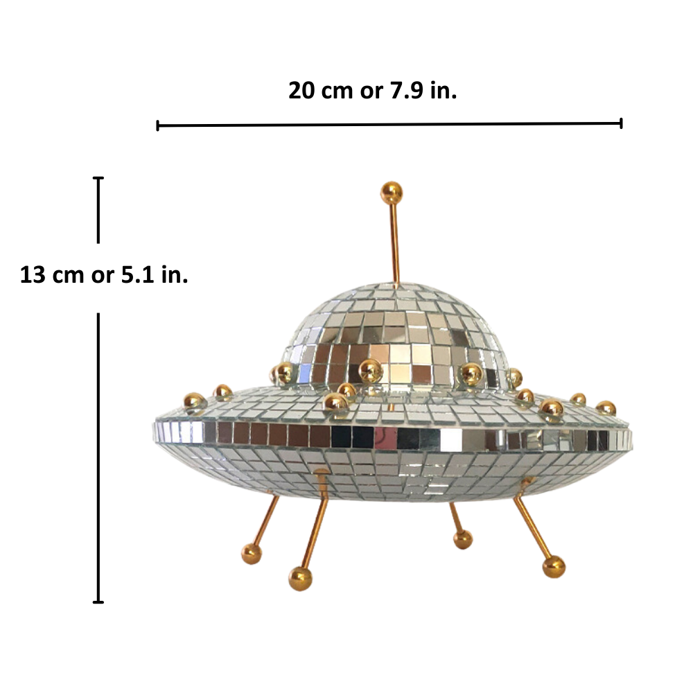 DiscoUFO | Discobal Decoratie – Retro UFO Bureaudeurdecoratie, Speelse en Vrolijke Kameraccent