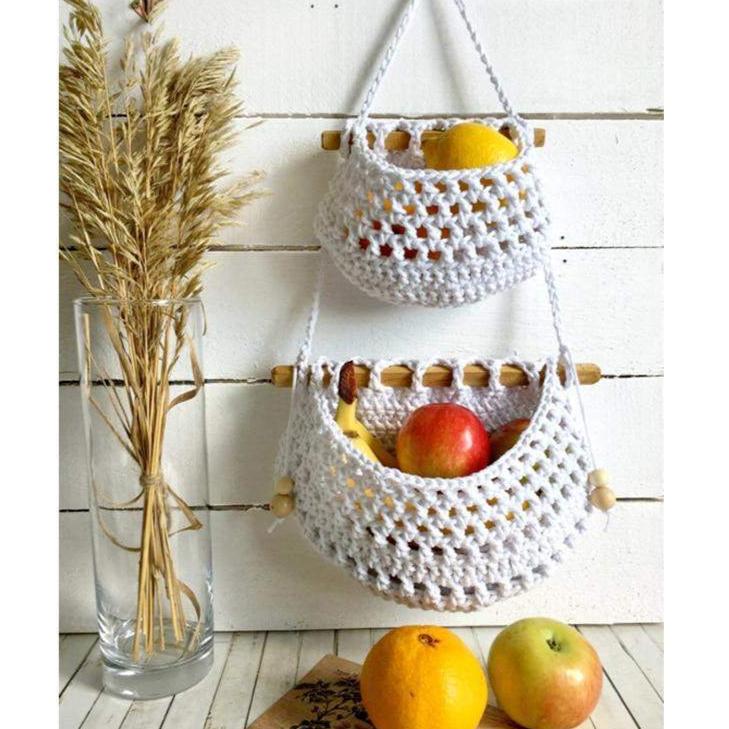 BohoHarvest | Macrame Keuken Fruitmand - Handgemaakte Opberg Organisator voor Thuis & Pantry