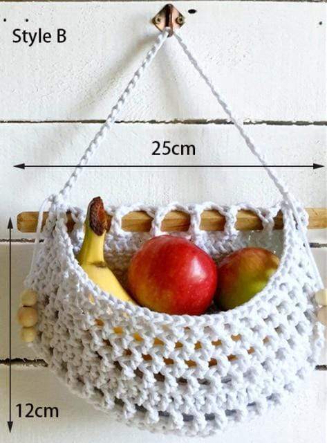 BohoHarvest | Macrame Keuken Fruitmand - Handgemaakte Opberg Organisator voor Thuis & Pantry