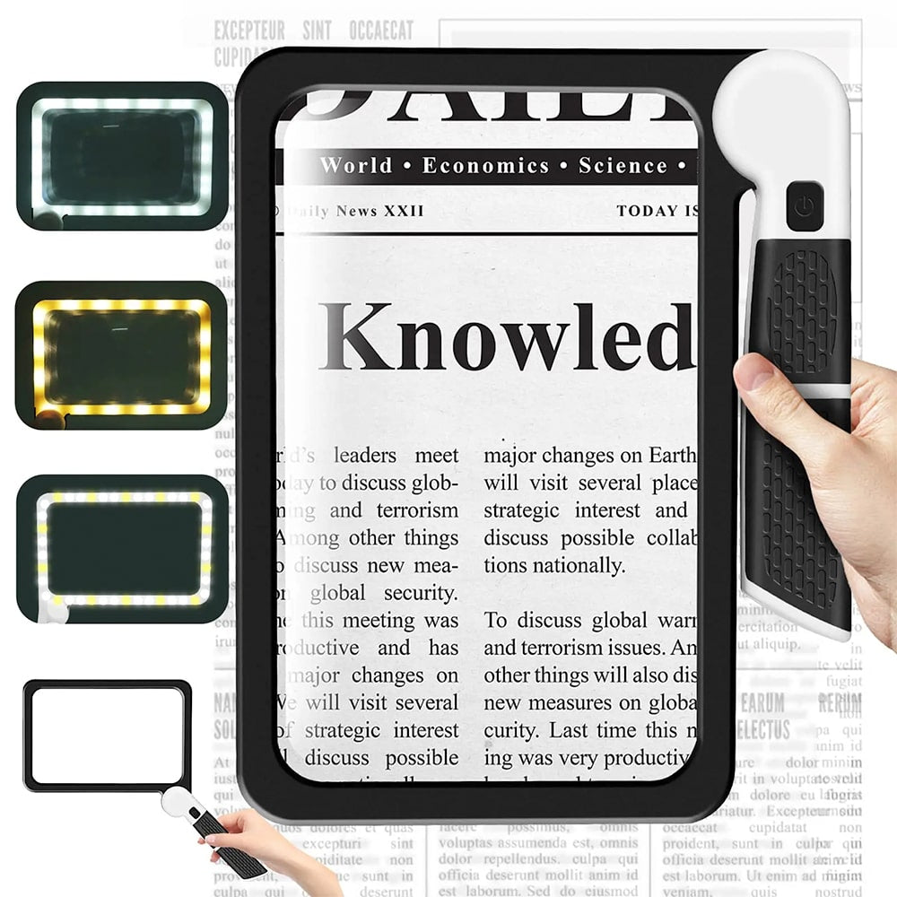 PageScope | LED-paginagrote loep met 5x zoom – Opvouwbaar loepglas voor lezen en knutselen