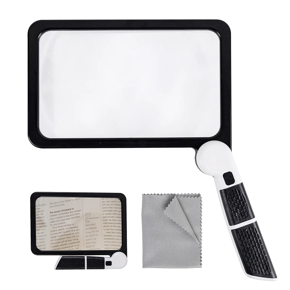 PageScope | LED-paginagrote loep met 5x zoom – Opvouwbaar loepglas voor lezen en knutselen