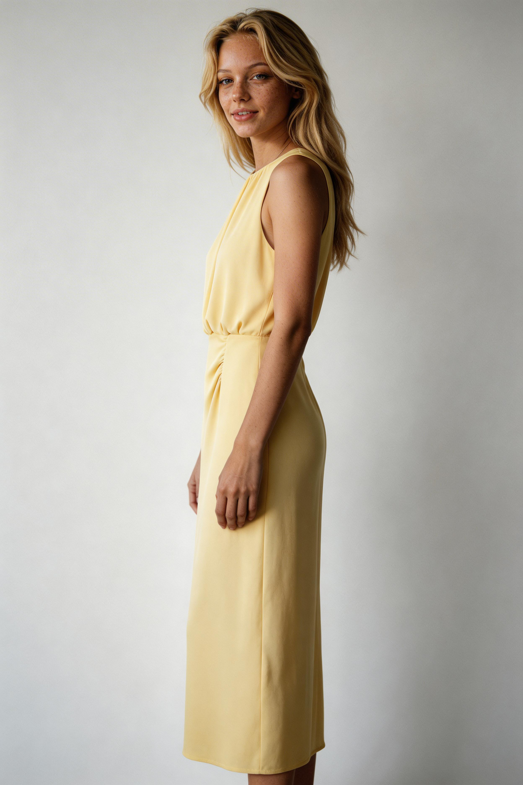 Jeya | Elegante midi-jurk van jersey voor dames – Comfortabele, soepel vallende casual jurk