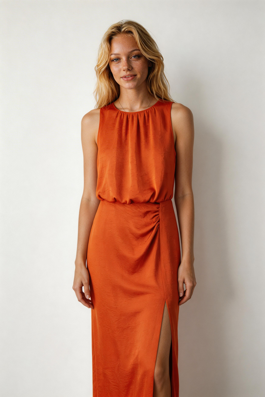 Jeya | Elegante midi-jurk van jersey voor dames – Comfortabele, soepel vallende casual jurk