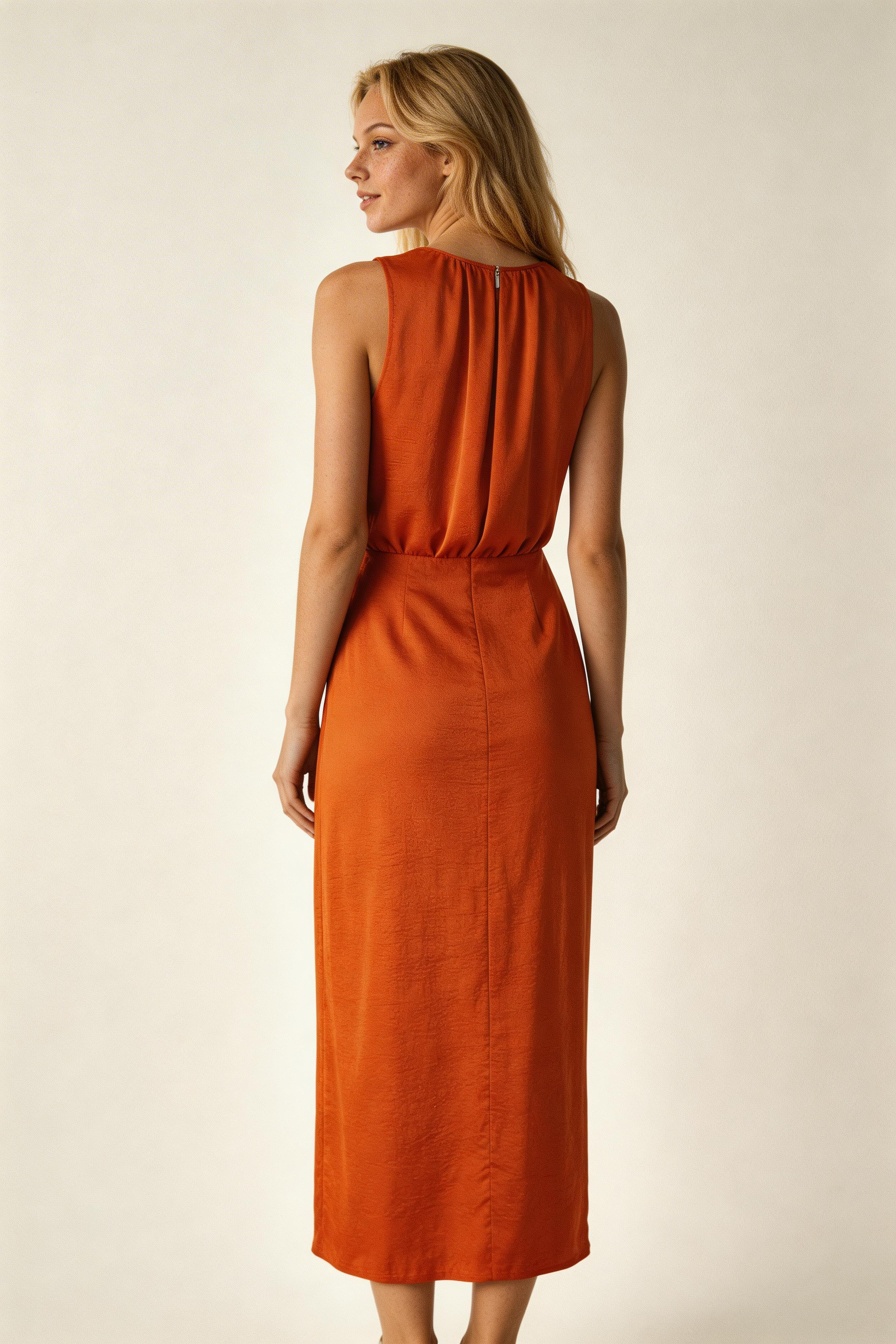 Jeya | Elegante midi-jurk van jersey voor dames – Comfortabele, soepel vallende casual jurk