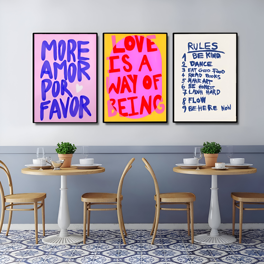 PowerCanvas | Levendige maximalistische canvasprint  Motiverende quote-kunst voor thuis en op kantoor