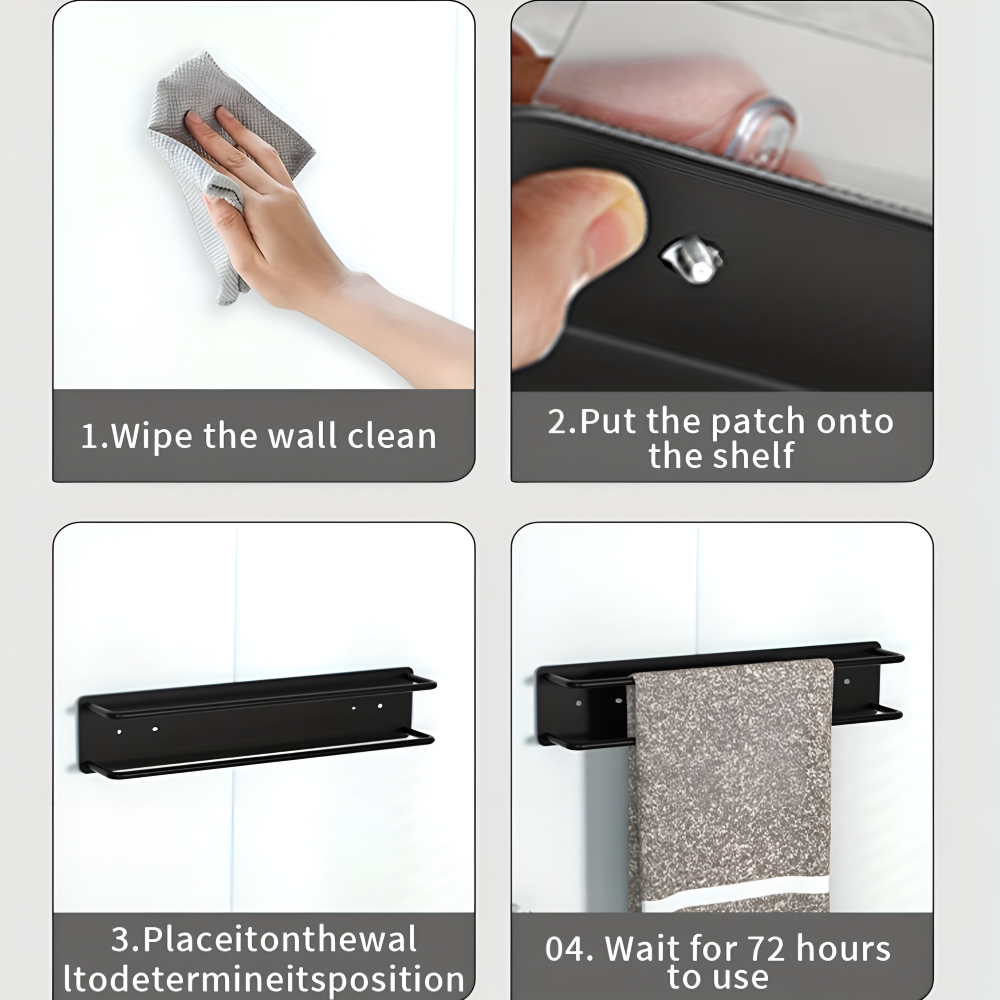 TowelCove | Strakke metalen handdoekhouder – Duurzaam wandrek en opbergsysteem voor de badkamer