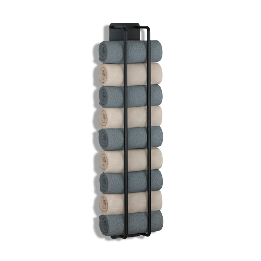 TowelCove | Strakke metalen handdoekhouder – Duurzaam wandrek en opbergsysteem voor de badkamer