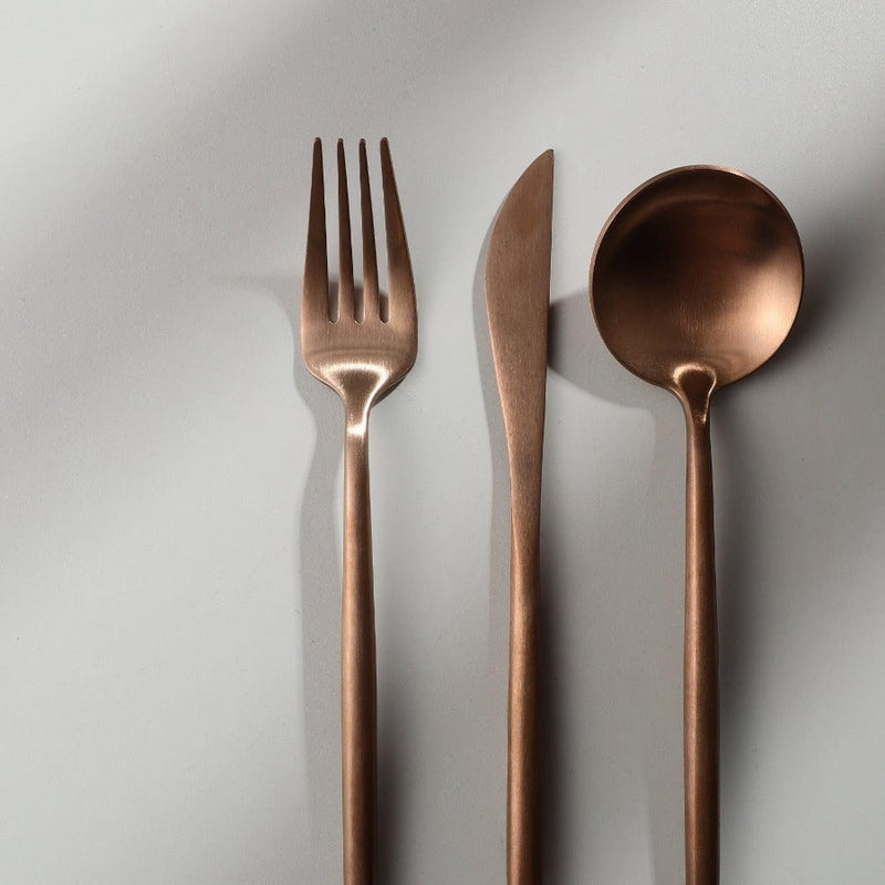 Finix | Minimalistische bestekset van roestvrij staal - Modern bestek voor de eetkamer, elegant tafelgerei