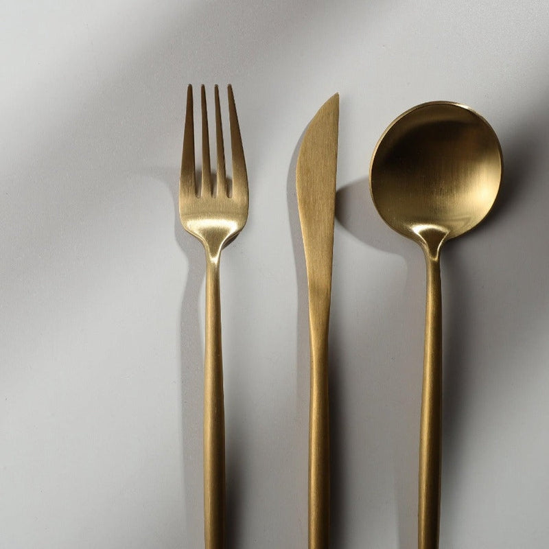 Finix | Minimalistische bestekset van roestvrij staal - Modern bestek voor de eetkamer, elegant tafelgerei