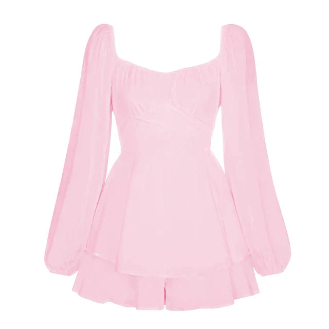 Qena | Mini-jurk met pofmouwen voor dames – Romantische, elegante zomeroutfit