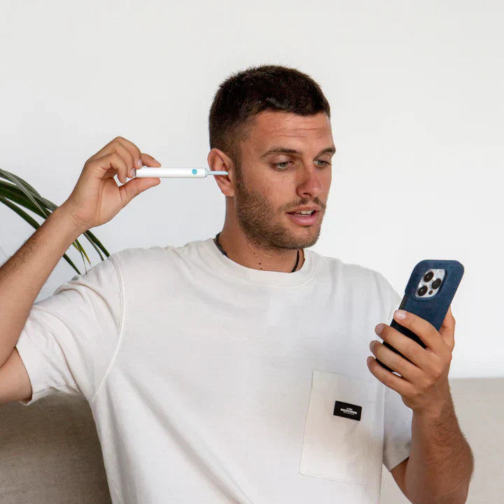 Audicam | Slim apparaat voor het reinigen van oren met camera – Draadloze otoscoop, HD LED-lampje