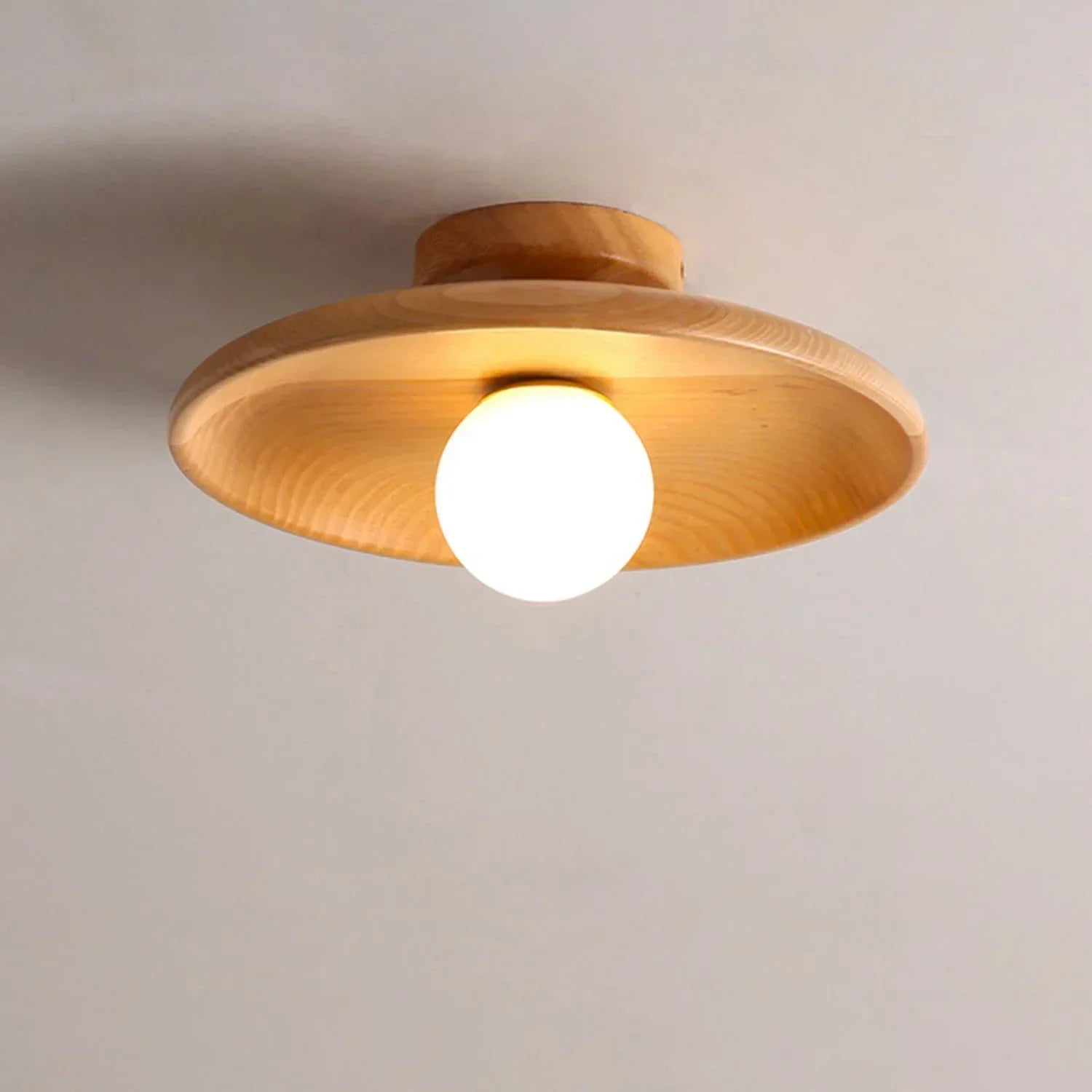 OakOrb | Moderne houten plafondlamp - LED-compatibele bal hanglamp