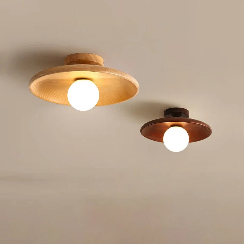 OakOrb | Moderne houten plafondlamp - LED-compatibele bal hanglamp