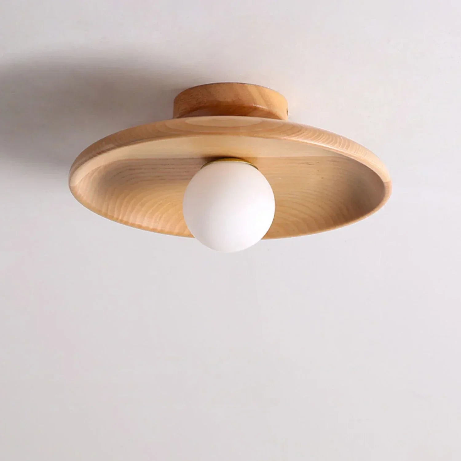 OakOrb | Moderne houten plafondlamp - LED-compatibele bal hanglamp