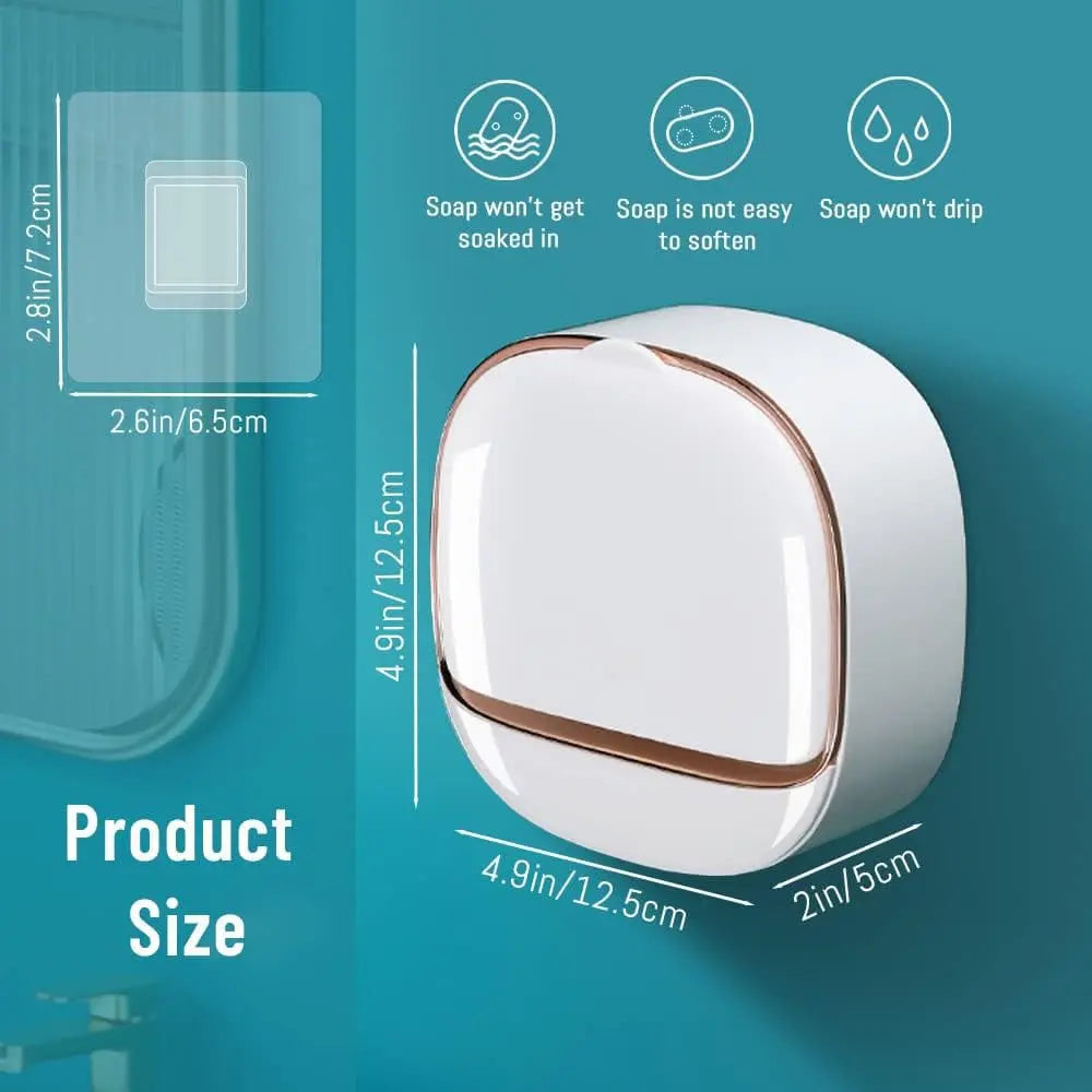 SoapShell | Modern Zeepbakje met Deksel & Lekbakje - Stijlvolle Badkamer Zeephouder