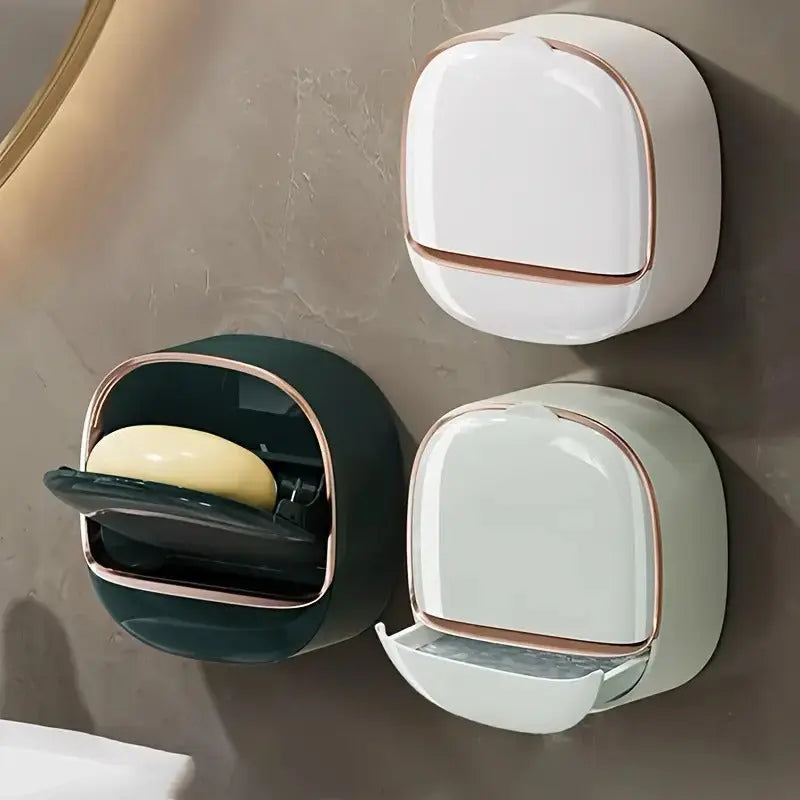 SoapShell | Modern Zeepbakje met Deksel & Lekbakje - Stijlvolle Badkamer Zeephouder
