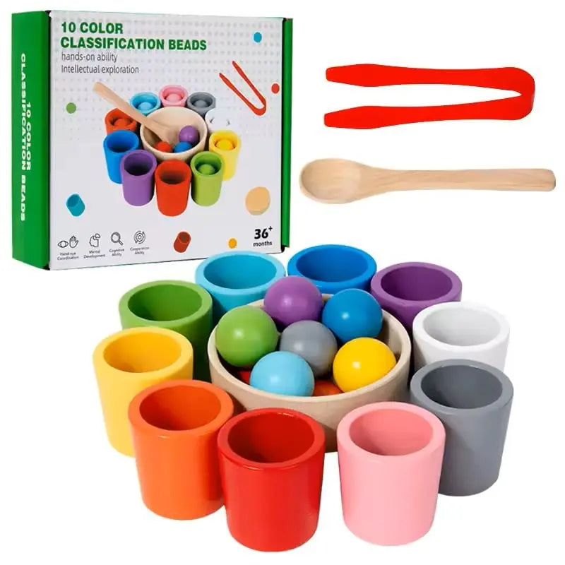 RainbowSort | Montessori Regenboog Ballen in Bekers – Educatief Kinderspel, Kleur- en Vormmatching, Motoriek & Cognitieve Vaardigheden
