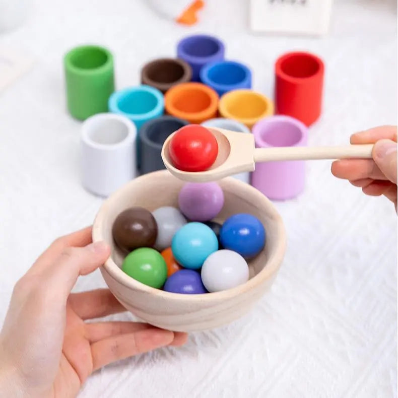 RainbowSort | Montessori Regenboog Ballen in Bekers – Educatief Kinderspel, Kleur- en Vormmatching, Motoriek & Cognitieve Vaardigheden