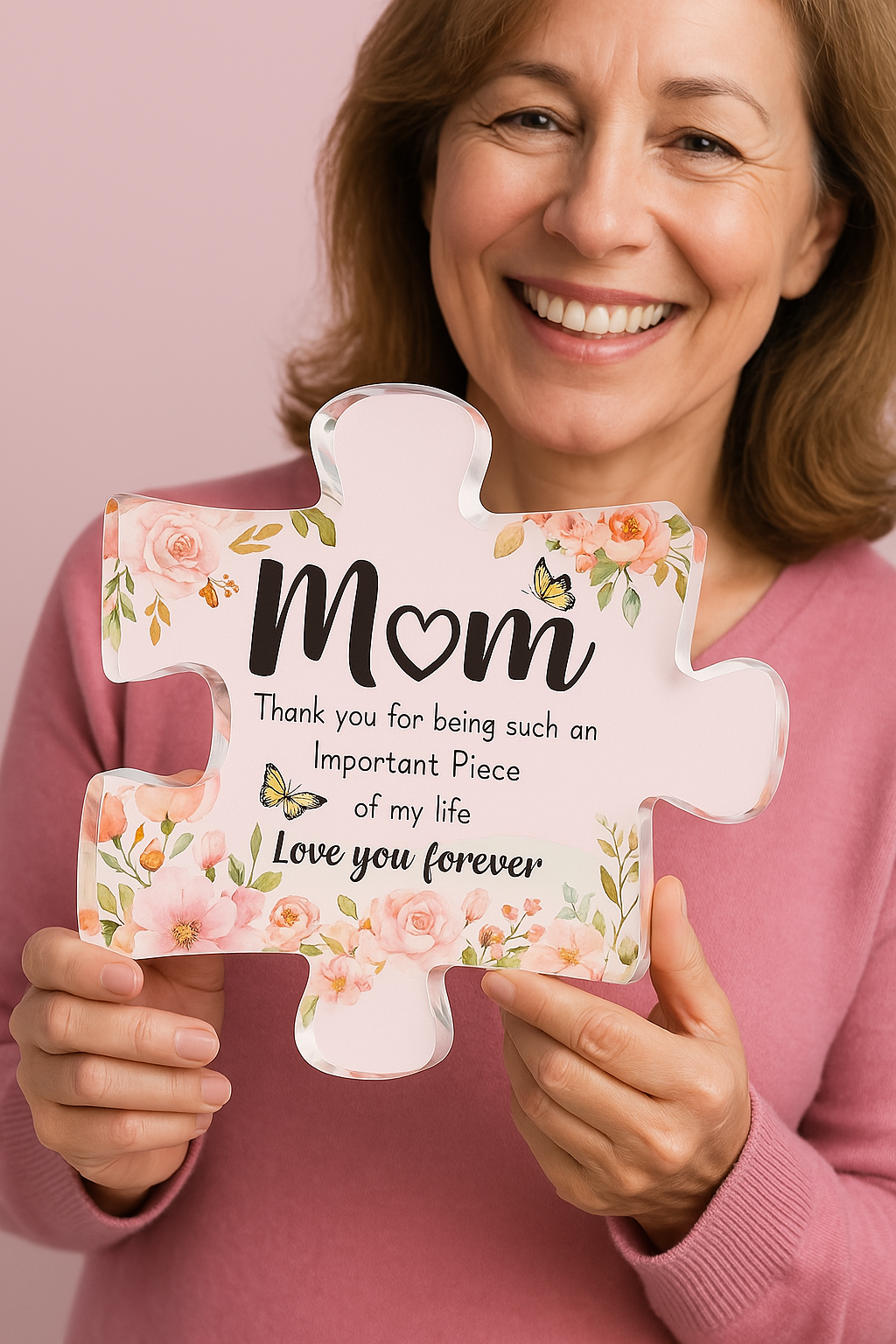 MomPiece | Acryl Puzzelstuk - Hartelijk Moederdagcadeau met Persoonlijke Boodschap