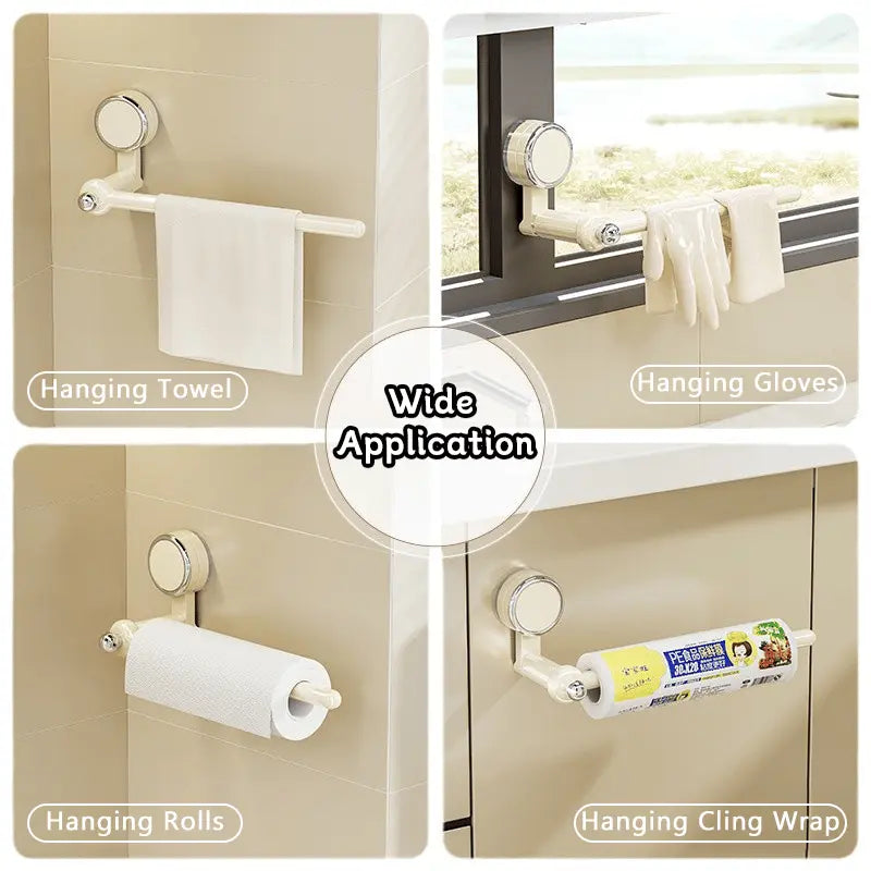 SnapRod | Multifunctionele hangstang met zuignap – draaibaar, roestvrij, zonder boren