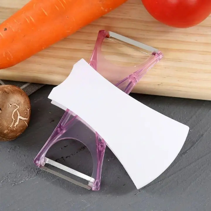 DuoPeel | 2-in-1 Fruit- & Groentenschiller - Koolstofstaalblad, Multifunctioneel Keukengereedschap