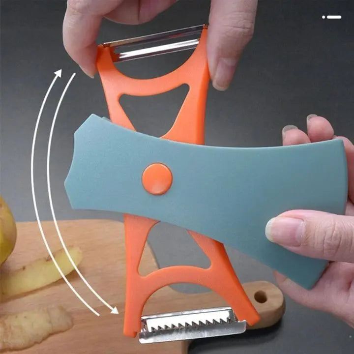 DuoPeel | 2-in-1 Fruit- & Groentenschiller - Koolstofstaalblad, Multifunctioneel Keukengereedschap