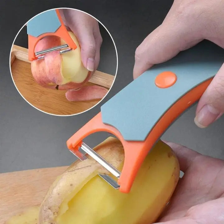 DuoPeel | 2-in-1 Fruit- & Groentenschiller - Koolstofstaalblad, Multifunctioneel Keukengereedschap