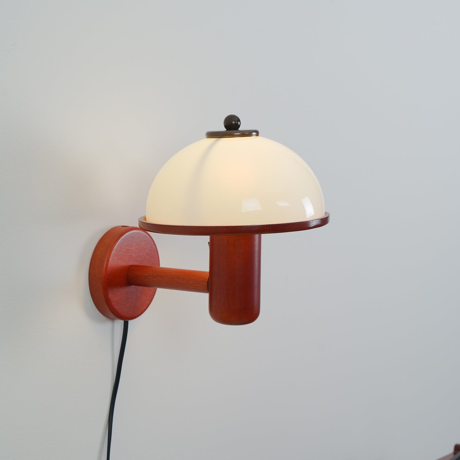 CapLuxe | Rustieke Paddestoel Houten Wandlamp