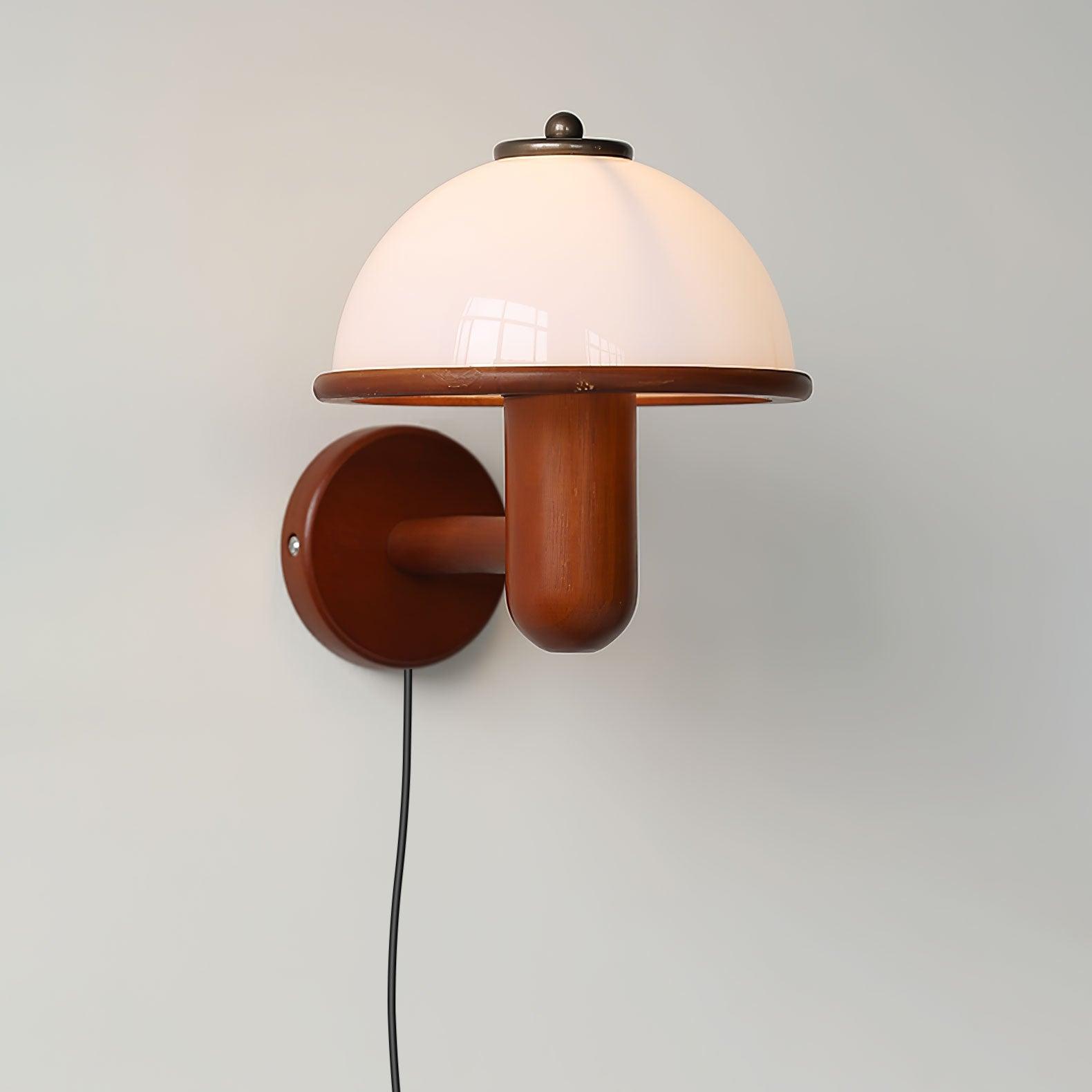 CapLuxe | Rustieke Paddestoel Houten Wandlamp