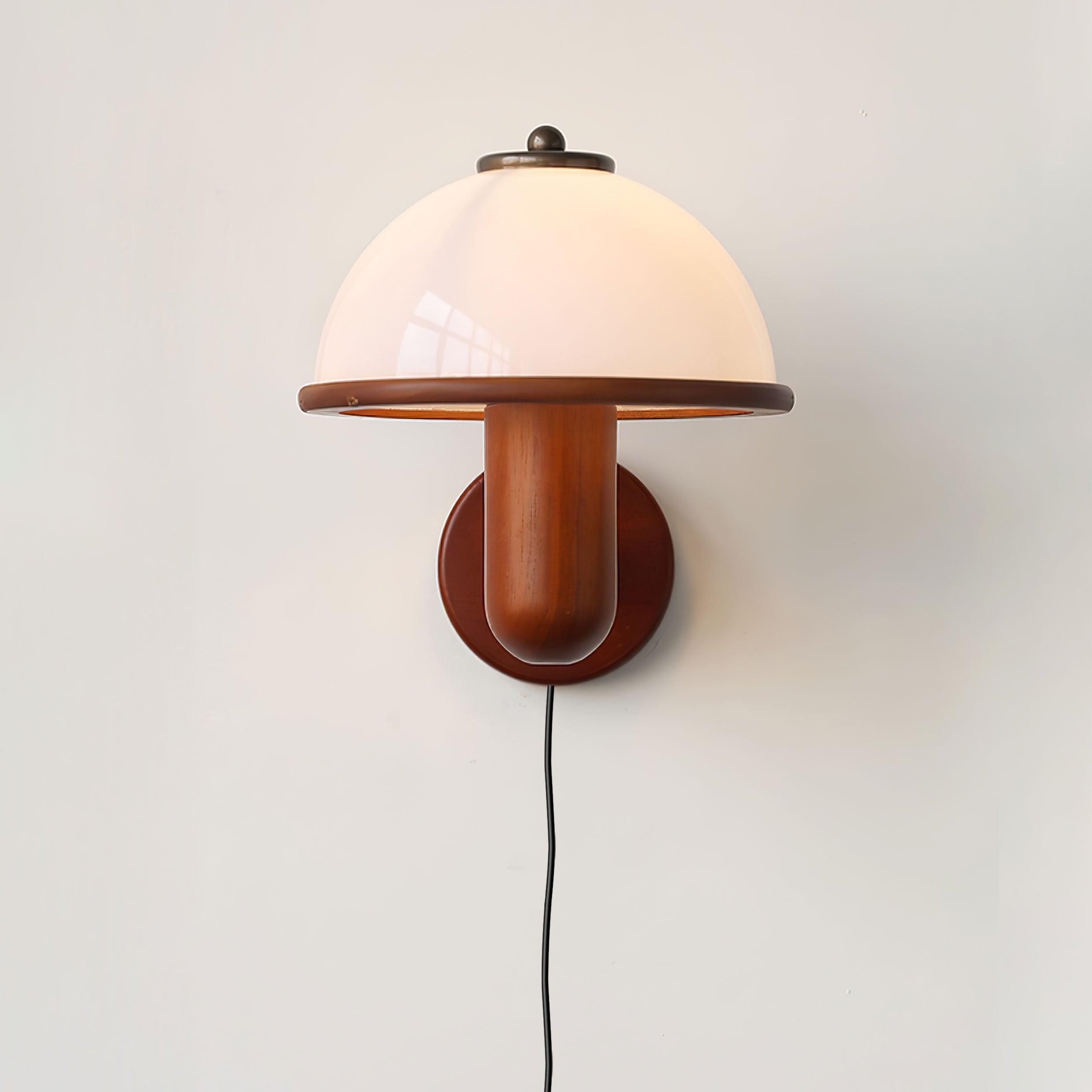 CapLuxe | Rustieke Paddestoel Houten Wandlamp