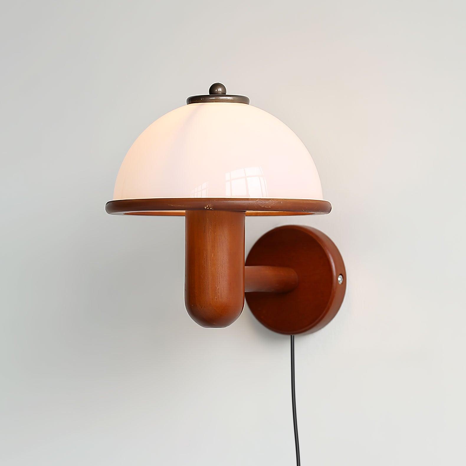 CapLuxe | Rustieke Paddestoel Houten Wandlamp