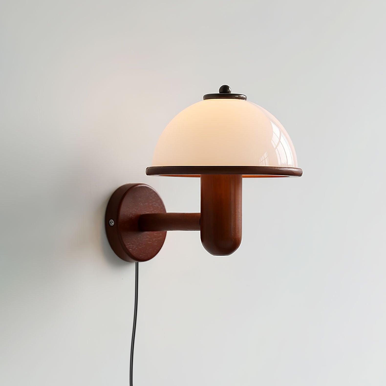 CapLuxe | Rustieke Paddestoel Houten Wandlamp