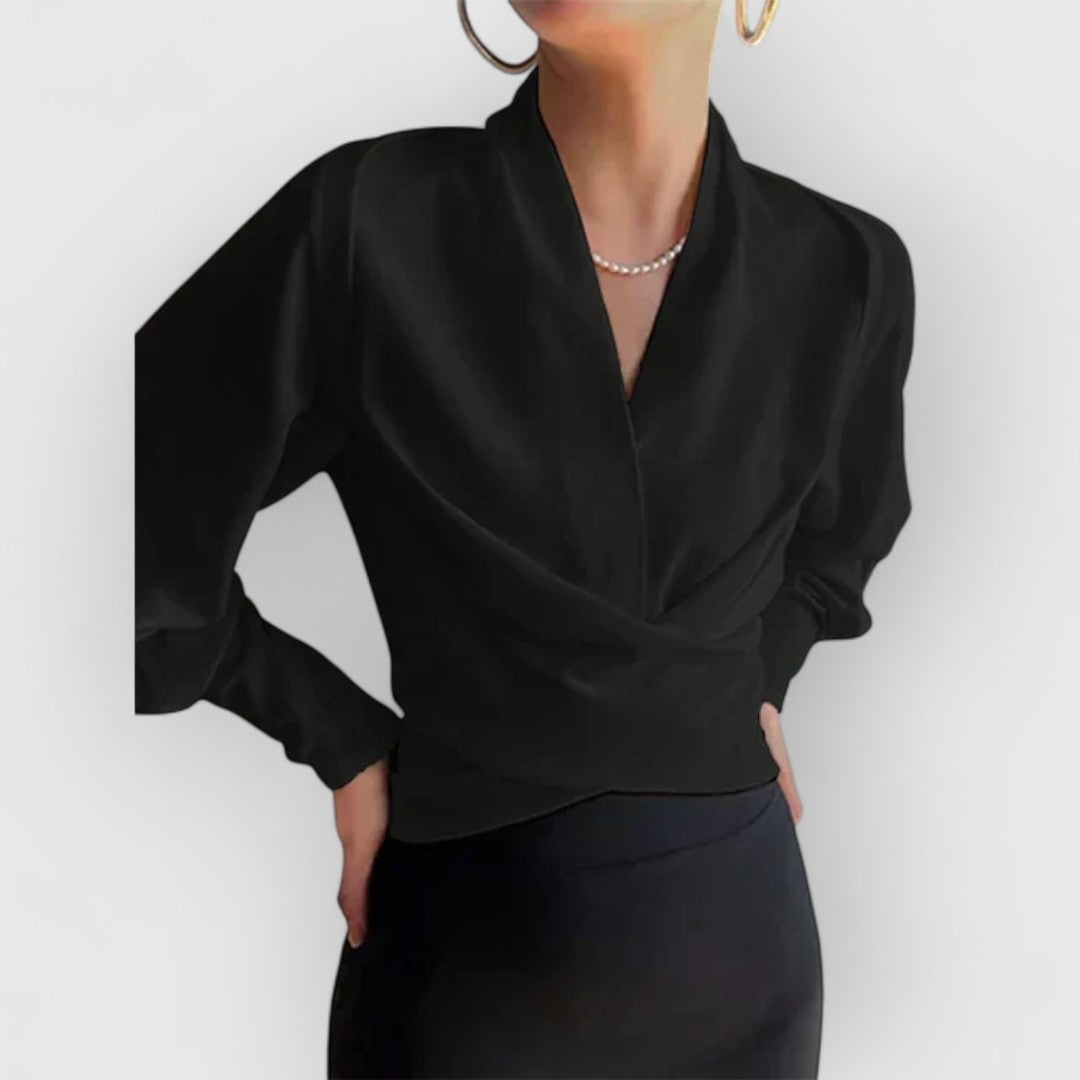 Dazira | Elegante blouse met pofmouwen voor dames – chique casual top met knoopsluiting