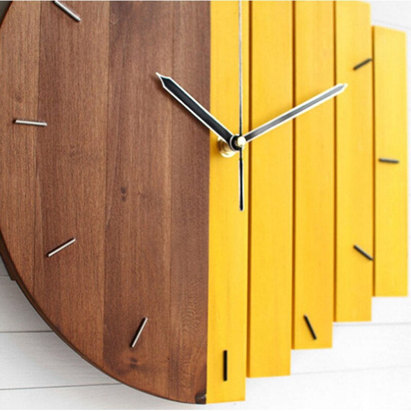 RusticRhythm | Houten Decoratieve Wandklok - Natuurlijk Hout, Elegant Ontwerp voor Thuis & Kantoor