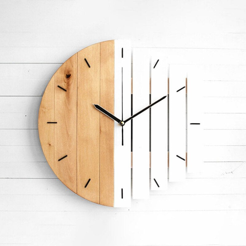RusticRhythm | Houten Decoratieve Wandklok - Natuurlijk Hout, Elegant Ontwerp voor Thuis & Kantoor