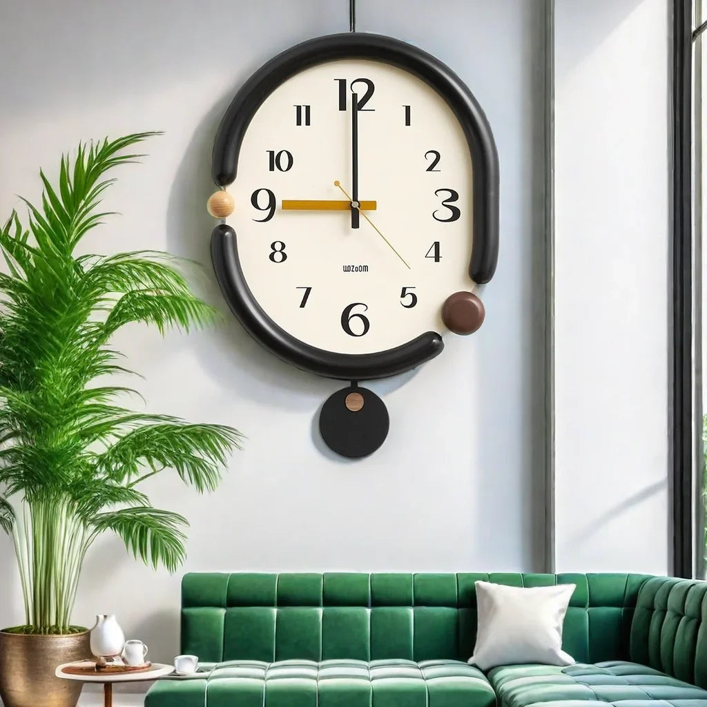 EvoClock | Moderne Minimalistische Wandklok - Elegant Licht Luxe Ontwerp, Stille Quartz Beweging