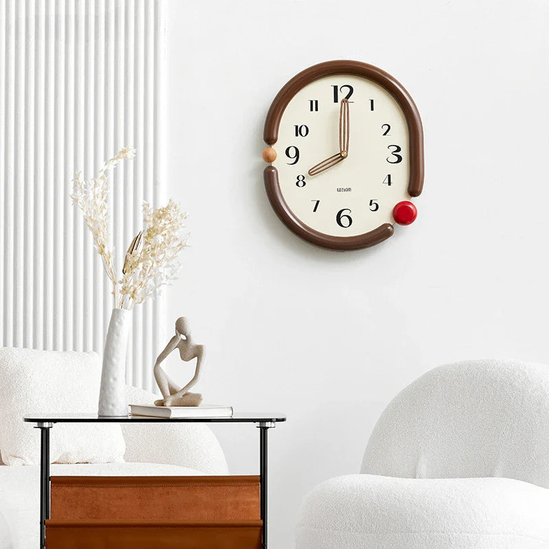 EvoClock | Moderne Minimalistische Wandklok - Elegant Licht Luxe Ontwerp, Stille Quartz Beweging