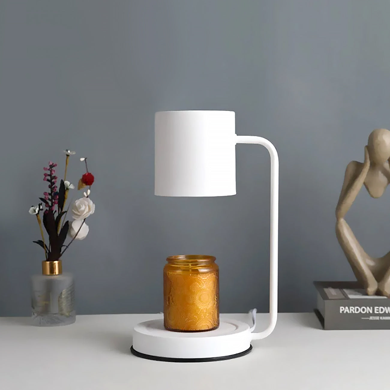 CalmFlame | Minimalistische dimbare kaarsverwarmer - Stijlvolle metalen kaarsverwarmer voor thuis, veilig en instelbaar licht