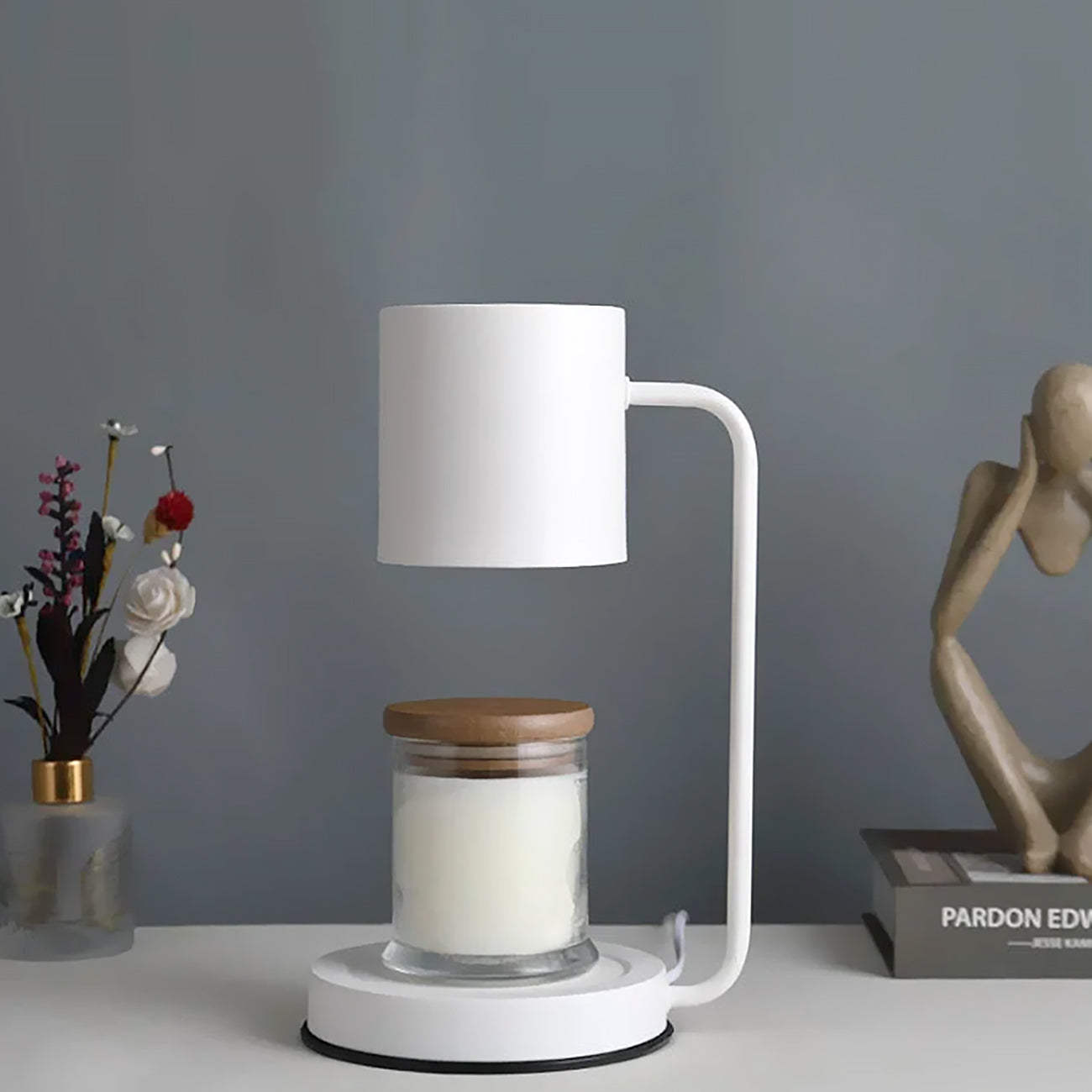 CalmFlame | Minimalistische dimbare kaarsverwarmer - Stijlvolle metalen kaarsverwarmer voor thuis, veilig en instelbaar licht