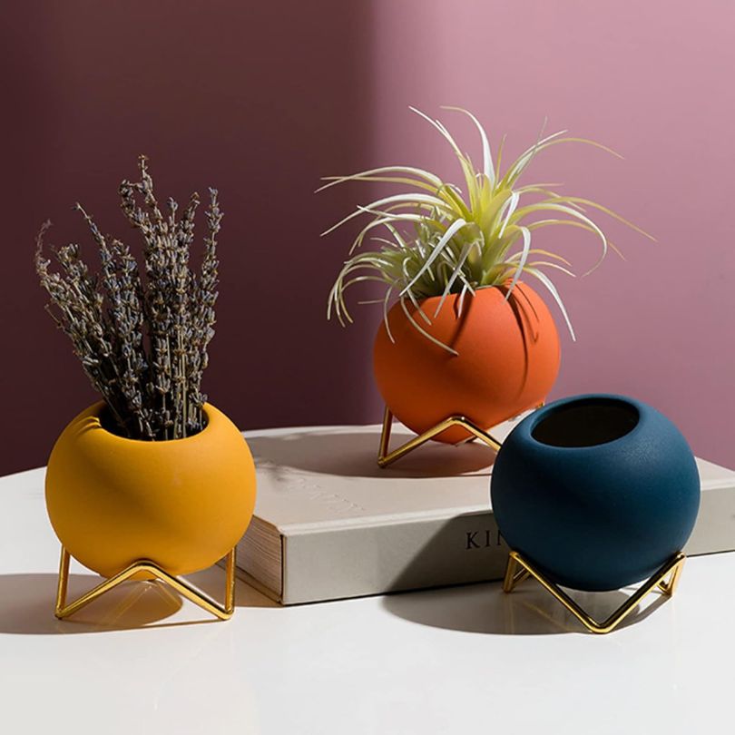 PotterStand |  Stijlvolle Ronde Planter met Metalen Voet