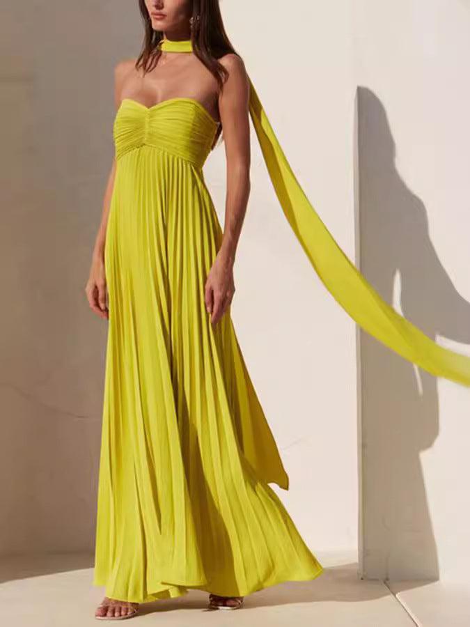 Vanelia | Elegante buisjurk voor dames – Strapless avondjurk met plooien